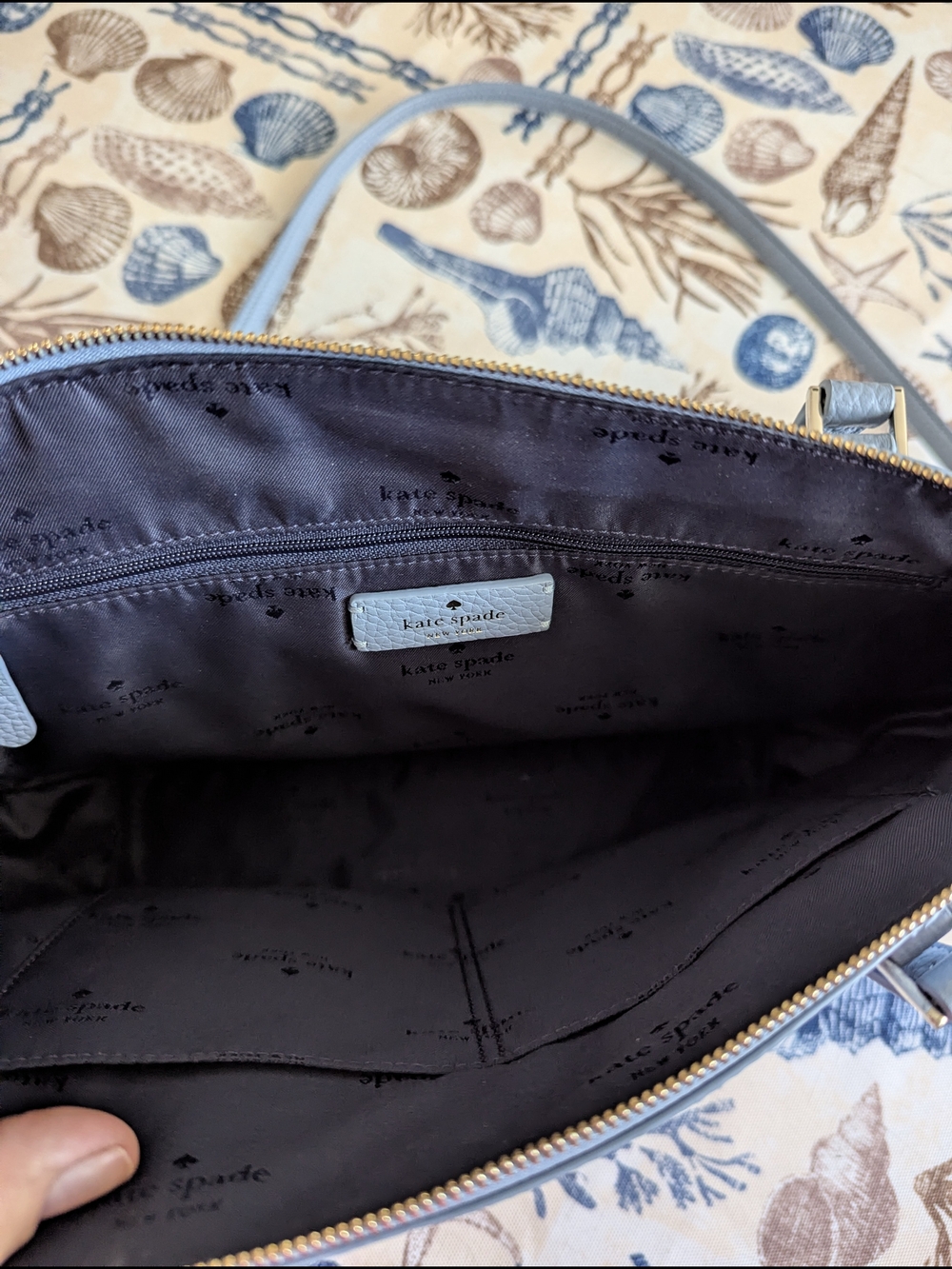 kate spade Light Blue Pebbled Leather Satchel - Picture 8 of 11